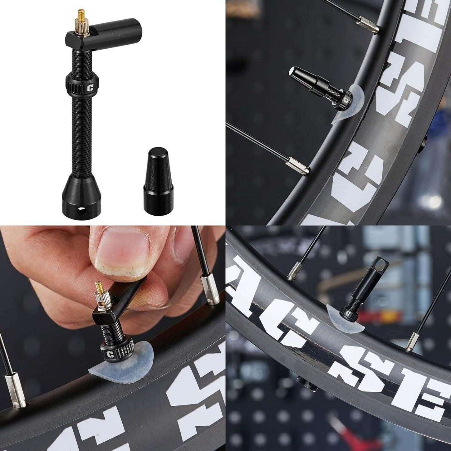 CORKI BI-Cycles Double Lock On Mountain Bike Grips, & FREE CORKI Valve Stem pack