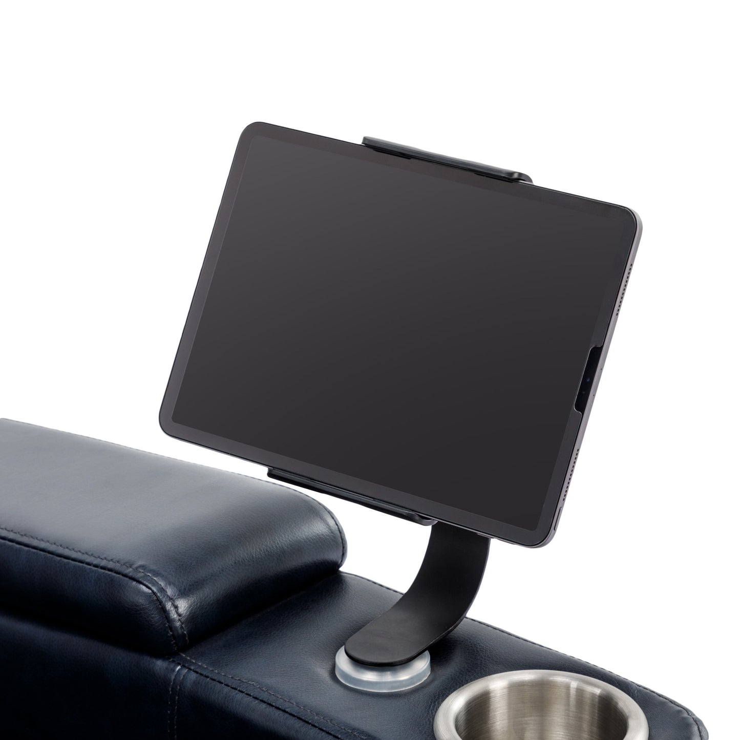 270° Power Swivel Recliner,Home Theater Seating With Hidden Arm Storage and LED Light Strip,Cup Holder,360° Swivel Tray Table,and Cell Phone Holder,Soft Living Room Chair,Blue