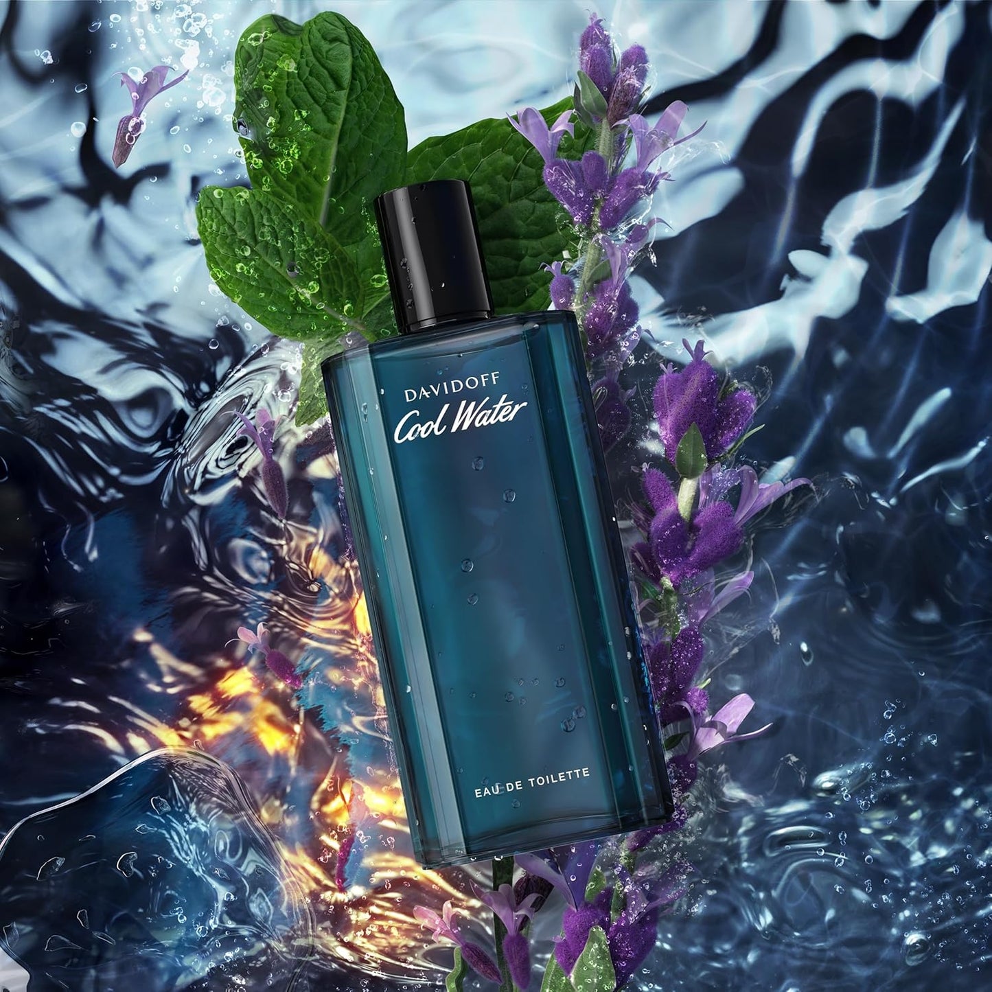 Davidoff Cool Water Eau de Toilette – Aromatic Men's Cologne – With Notes of Coriander, Mint, Lavender & Amber – Luxury Perfumes for Men – Long Lasting Fragrance 4.2oz