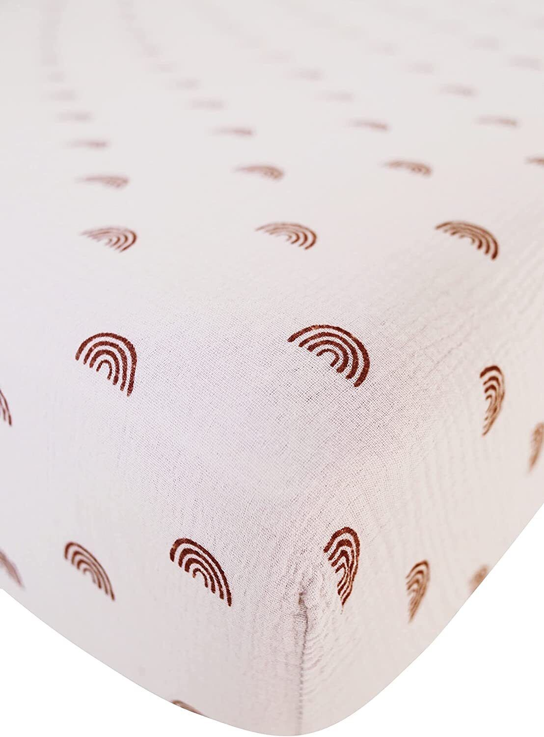 Marlowe & Co Cotton Muslin Crib Sheet, 100% Cotton Muslin Baby Crib Sheets for Standard Size Crib Mattress 28" x 52", Soft and Breathable Neutral Fitted Crib Sheet for Baby Boy and Girl 3 PACK