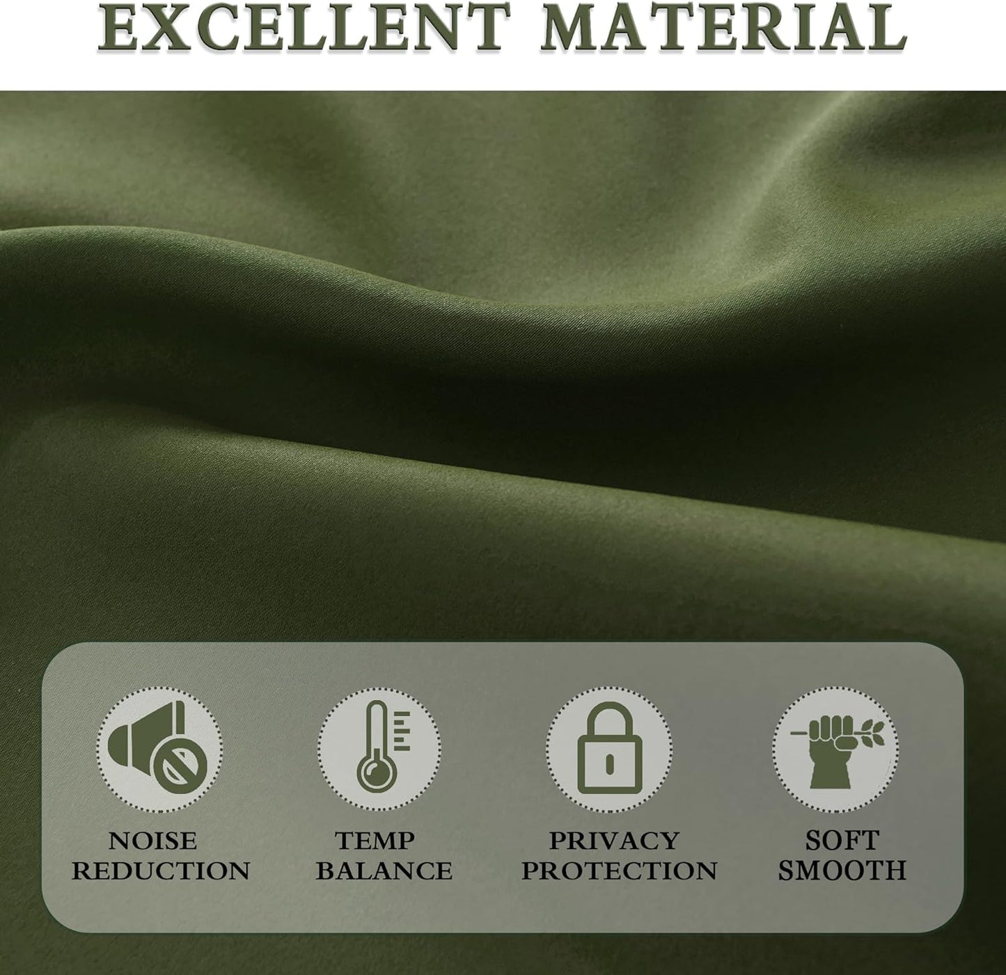 2 Packs of 2 (4 TOTAL)DONREN Dark Olive Green Christmas Deco Blackout Curtains 84 Inch Length for Guest Room - Cedar Green Room Darkening Thermal Insulated for Bedroom Livingroom 52" Wide x 84" Long,4 Panels