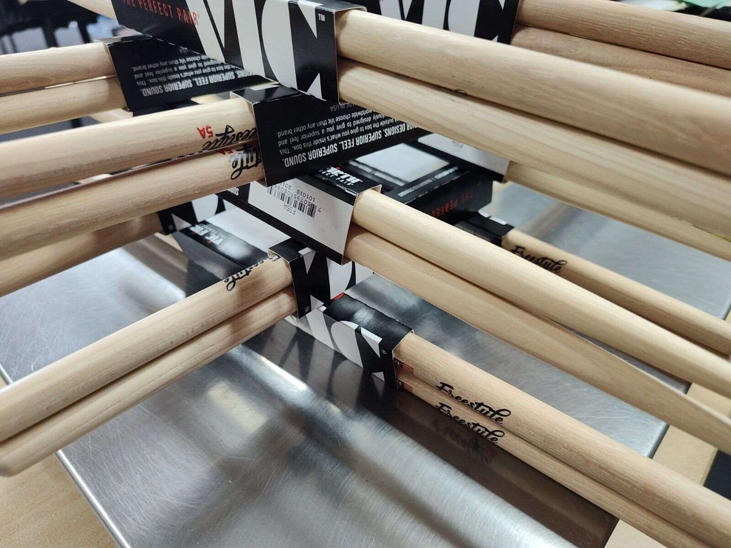 10 PAIRS of Vic Firth Freestyle Drum Sticks 5=5A, 2=7A, 3=5B