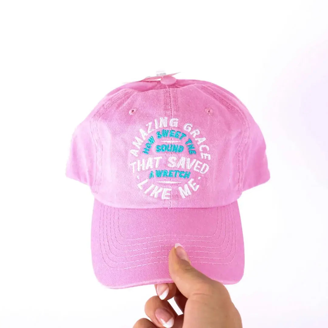 "Discover the hat that expresses your unique personality and style." Hat - Pink - "Amazing Grace"
