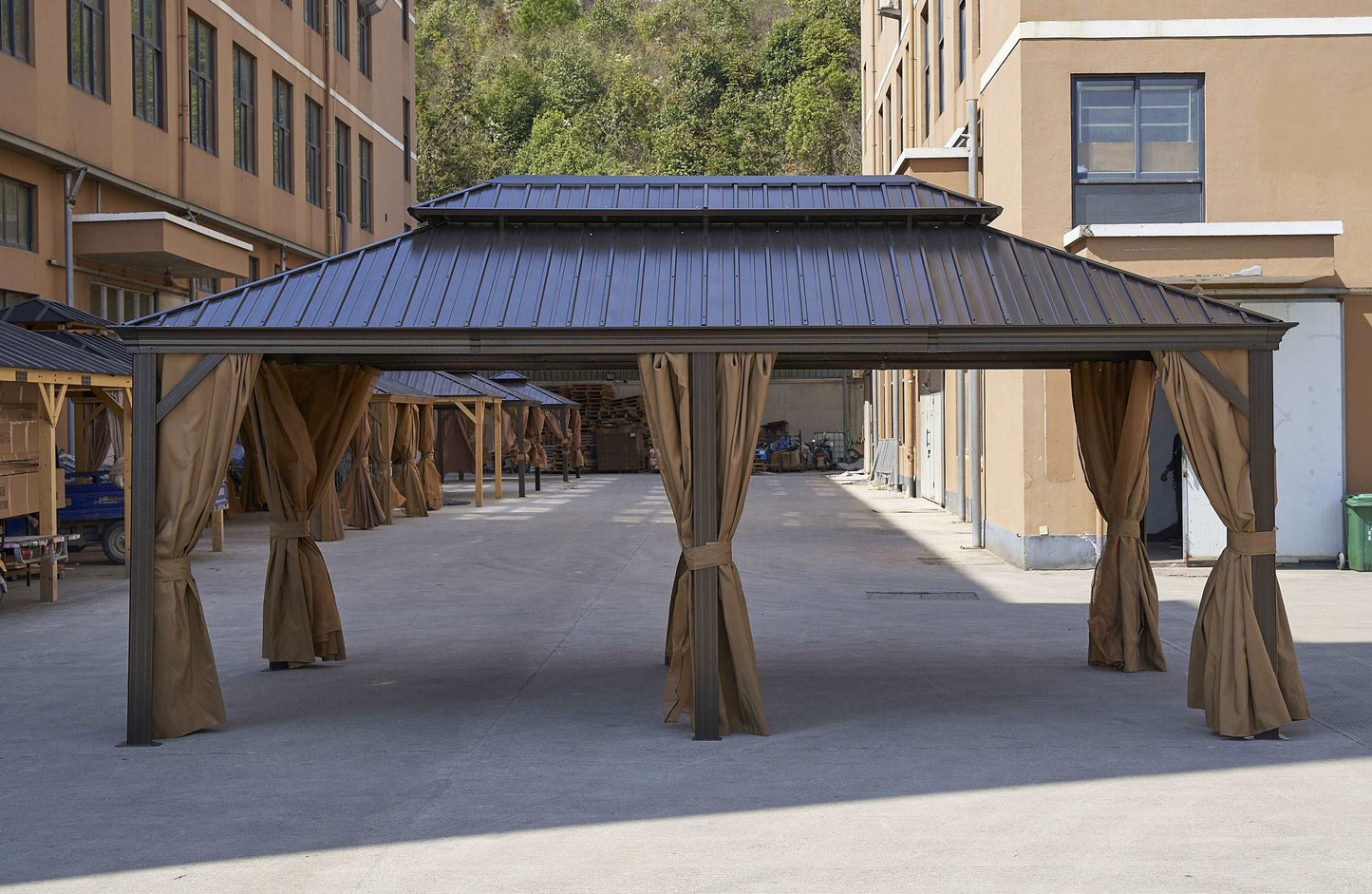 12*20FT patic gazebo,alu gazebo with steel canopy,Outdoor Permanent Hardtop Gazebo Canopy for Patio, Garden, Backyard