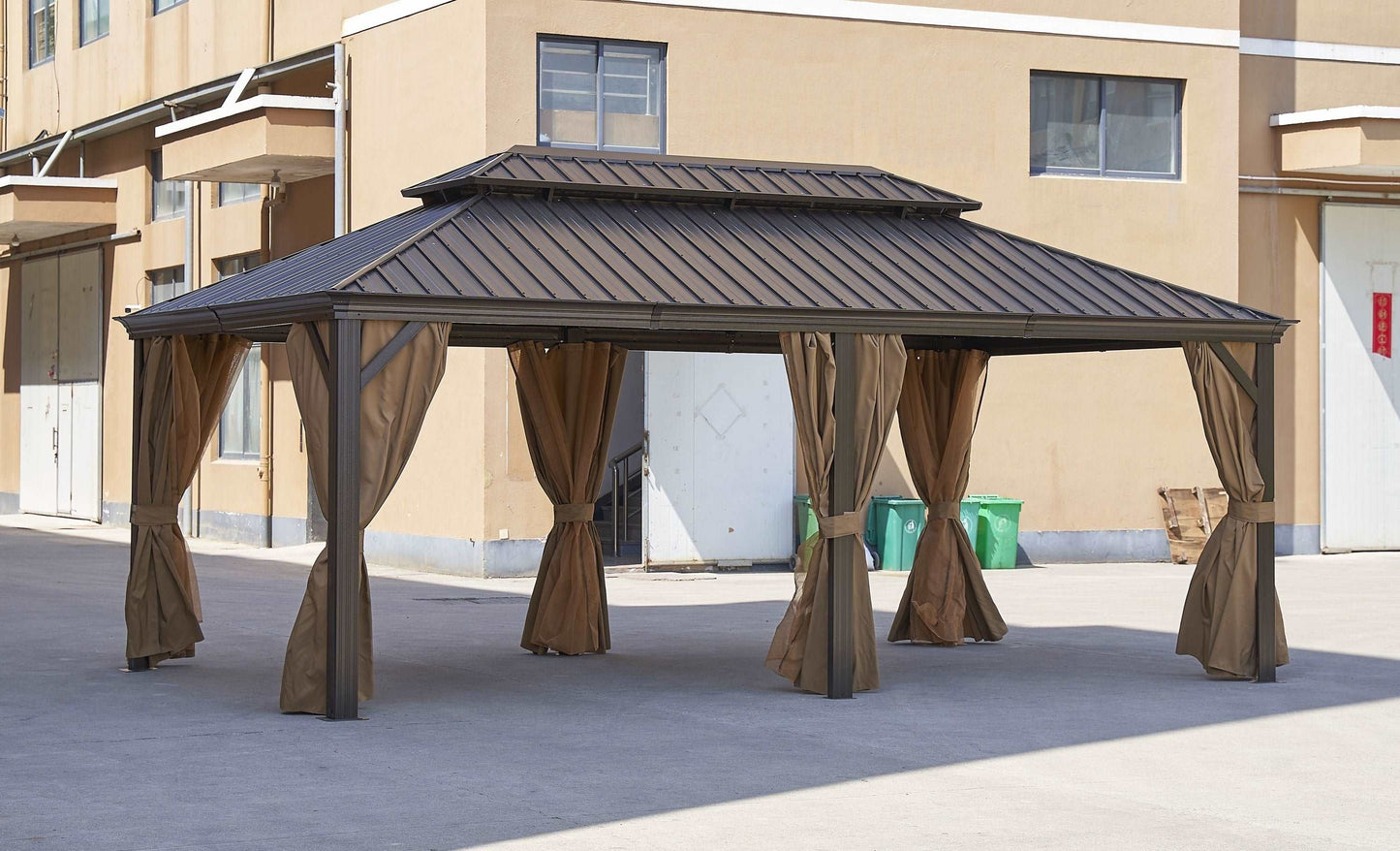 12*20FT patic gazebo,alu gazebo with steel canopy,Outdoor Permanent Hardtop Gazebo Canopy for Patio, Garden, Backyard