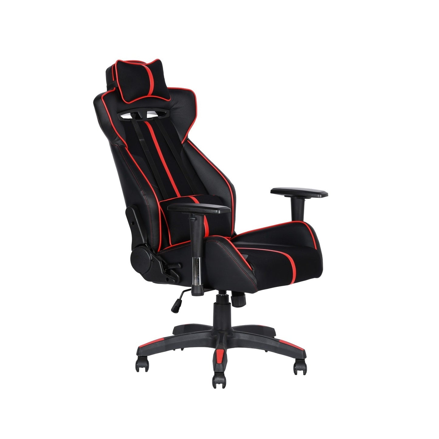 Gaming Chair Racing Office Ergonomic Computer PC Adjustable Swivel Chair with Fully Reclining Back in Red LeatherSoft