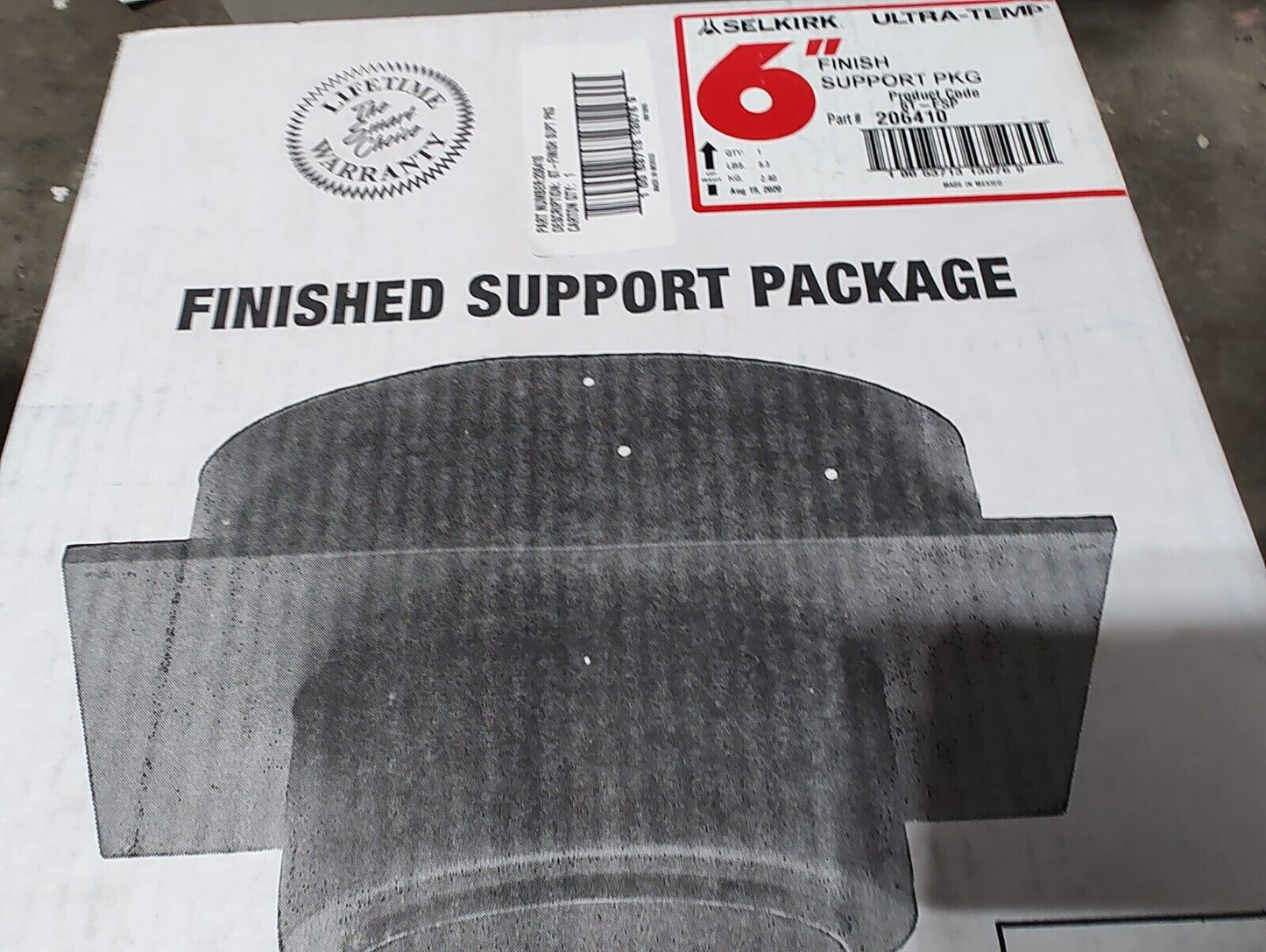 Selkirk 206410 6T-FSP Finish Ceilling Support Kit, 6"