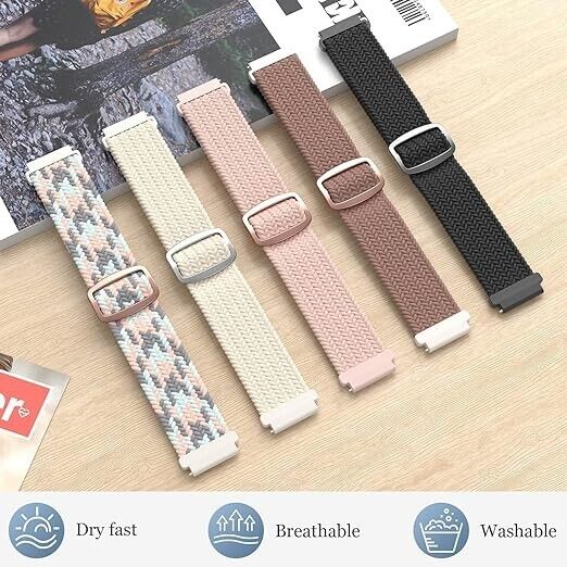 20mm Braided Bands Compatible with Samsung Galaxy Watch 6/5/4 (5 BAND PACK)