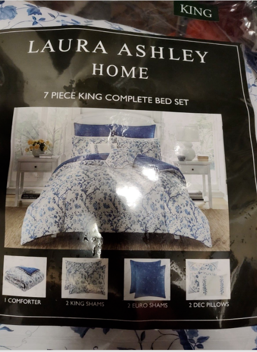 Laura Ashley Home Elise 7 PC Comforter Set All Season--KING