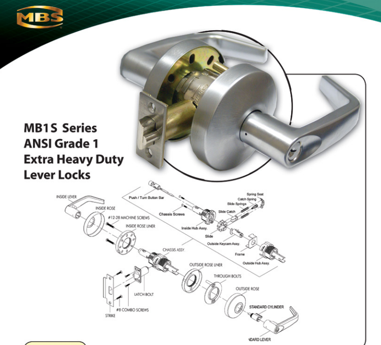 MBS Marshall Best Security (MB1S3-05-15-626)(Set of 7 New keyed locksets)