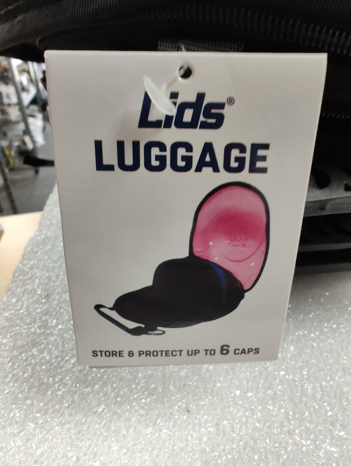 6 cases of Lids Cap Luggage Container(Black Exterior/Pink Interior) - Durable Storage for Baseball Caps, Hat Organizer Holder for 6 Caps, Hat Travel Case, Carrier (6 PACK of hat cases)