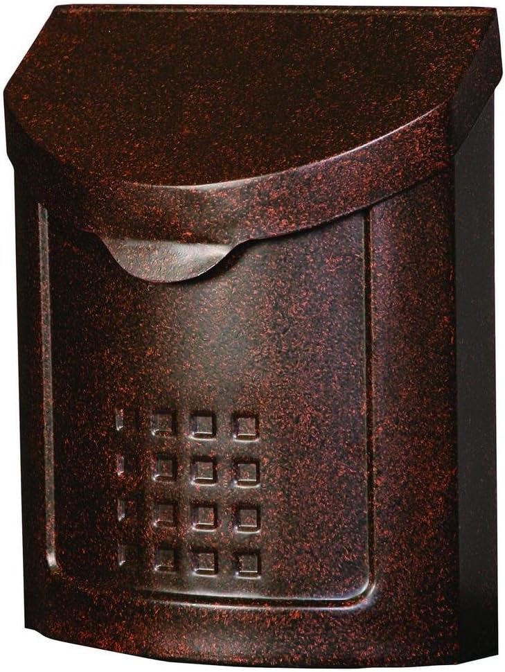 Lockhart Decorative Galvanized Steel Wall Mount Copper Mailbox