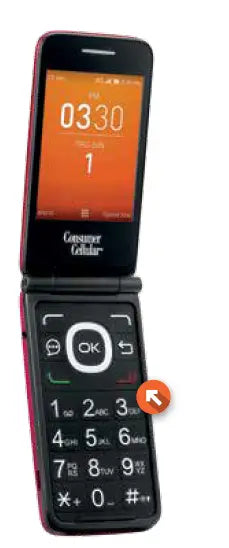 NEW Consumer Cellular - Alcatel Go Flip 4044L 4G Lte 4G 2MP - Flip Phone - Black