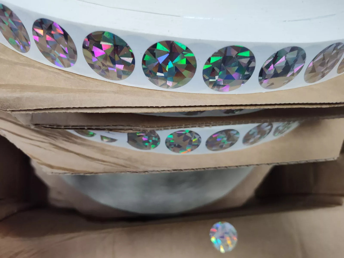 BULK Silver Hologram 1″ Round Scratch Off Sticker Labels (175,000 Stickers)