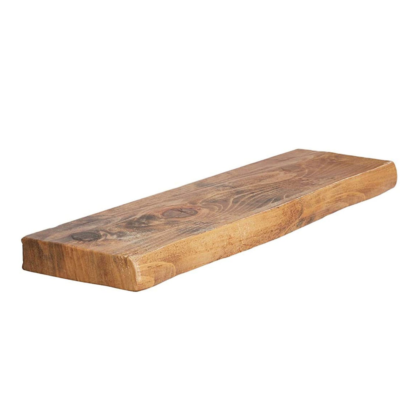 Live Edge 24 Inch Floating Solid Mango Wood Wall Mount Shelf (Open Box)