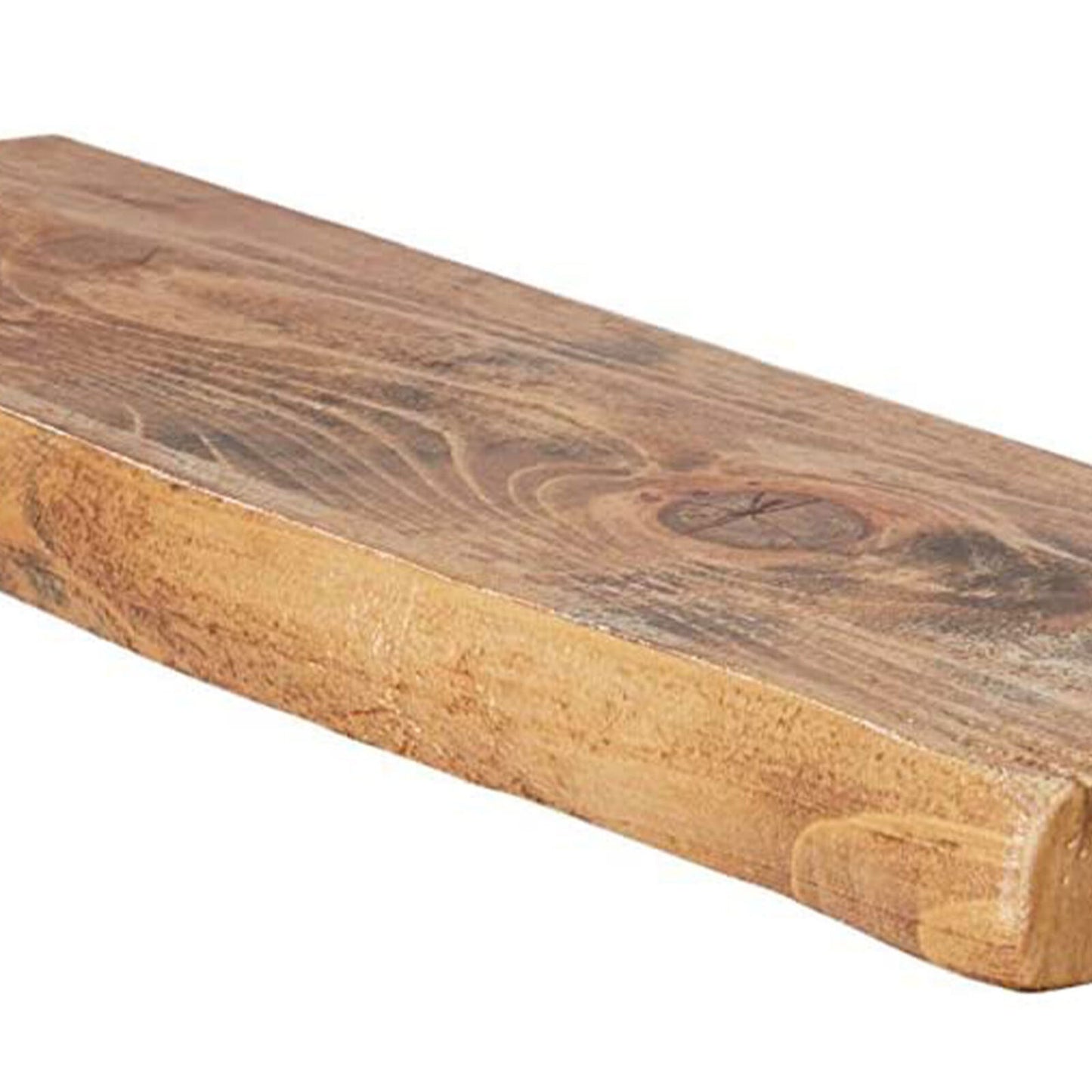 Live Edge 24 Inch Floating Solid Mango Wood Wall Mount Shelf (Open Box)