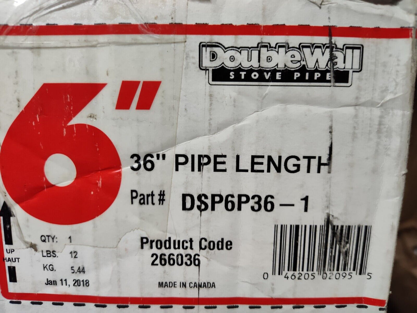 Selkirk 6 in. D X 36 in. L Steel Double Wall Stove Pipe