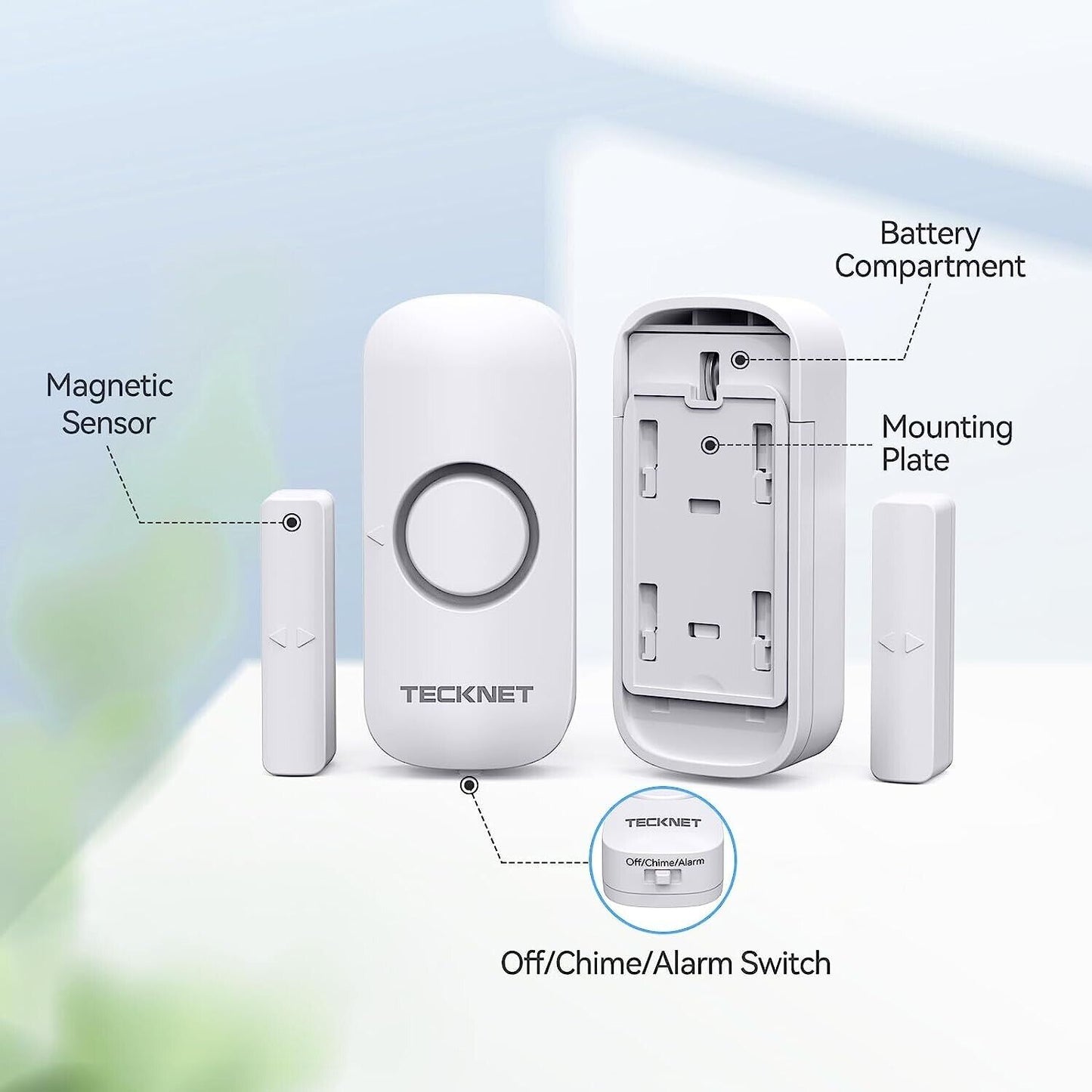 TECKNET Wireless Window & Door Alarm, Alarms for Burglars or Kids Safety(10 PAK)