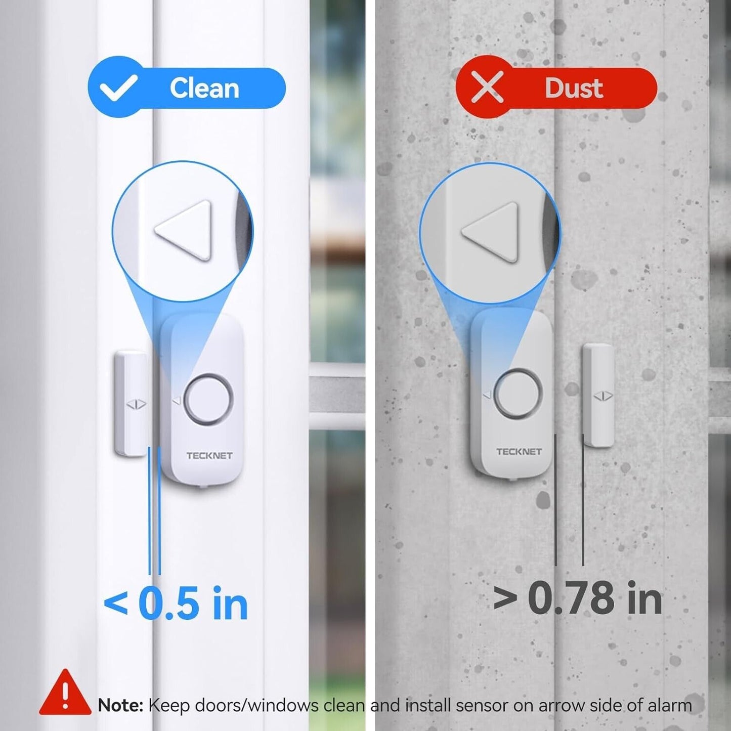 TECKNET Wireless Window & Door Alarm, Alarms for Burglars or Kids Safety(10 PAK)