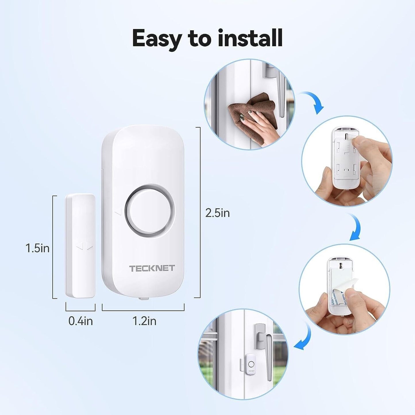 TECKNET Wireless Window & Door Alarm, Alarms for Burglars or Kids Safety(10 PAK)