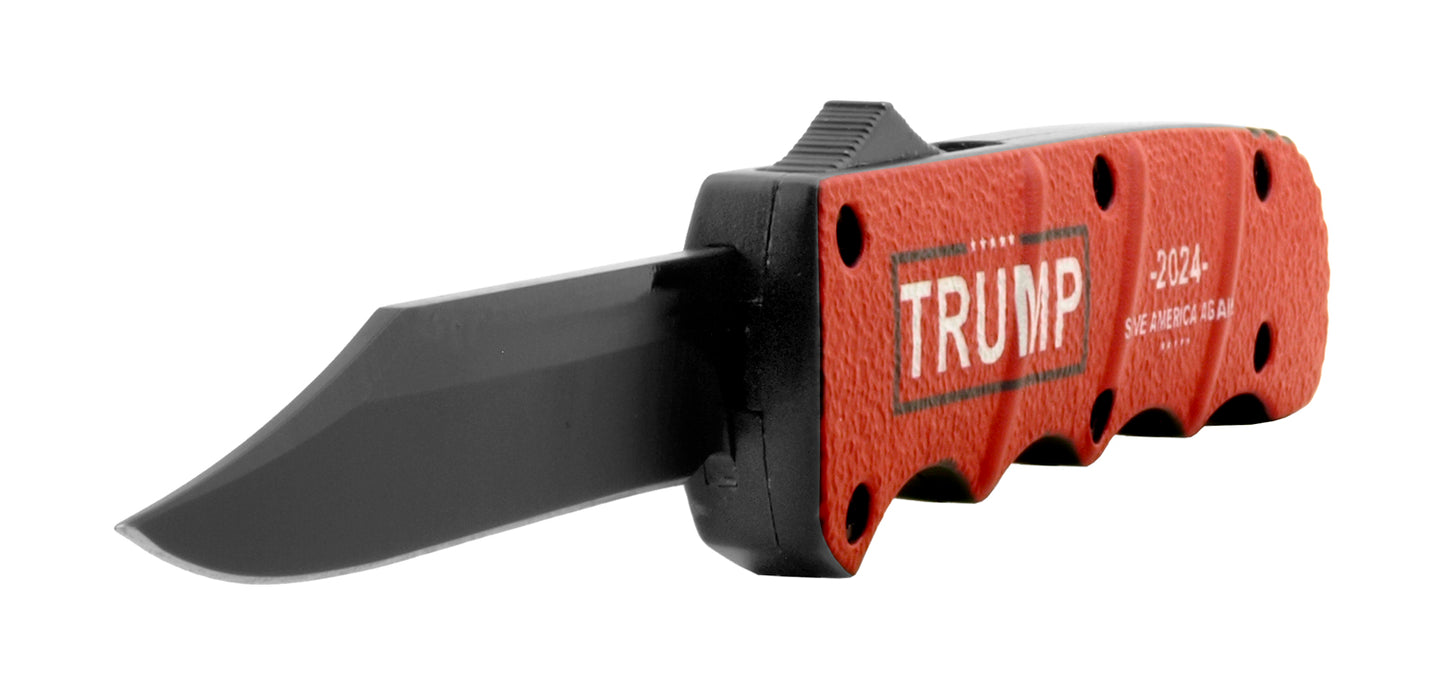 5.25" President Trump 2024 Out the Front OTF Automatic Folding Pocket Knife - Red