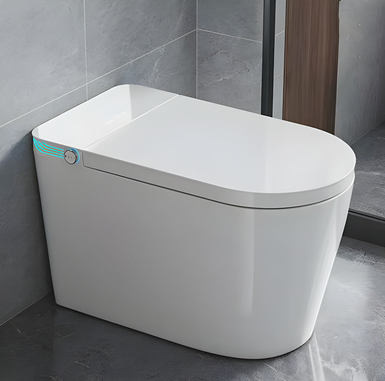 Smart Bidet Toilet with Heated Seat, Smart Toilet with AUTO Open&Close, Posterior Cleaning,Lady Care Wash, Wireness Remote Control&HD LCD Display