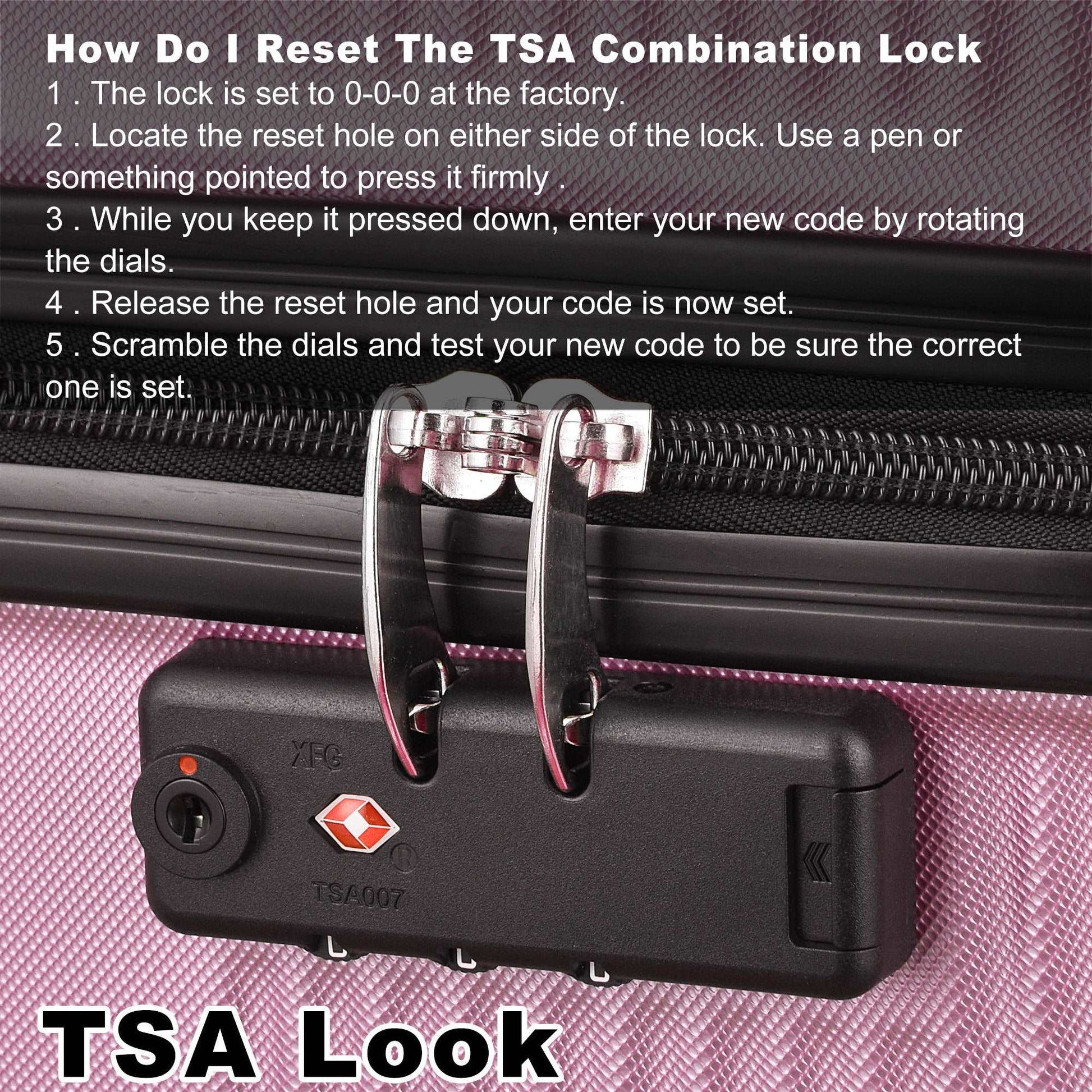 3 Piece Luggage with TSA Lock ABS, Durable Luggage Set, Lightweight Suitcase with Hooks, Spinner Wheels Cross Stripe Luggage Sets 20in/24in/28in