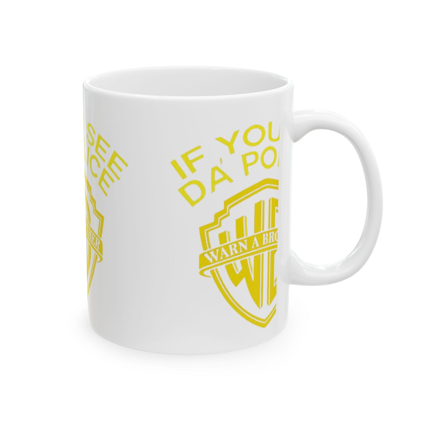 Fun Police Warning Ceramic Mug - Perfect Gift for Coffee Lovers, Humorous Drinkware, Unique Office Mug, Funny Gift for Friends