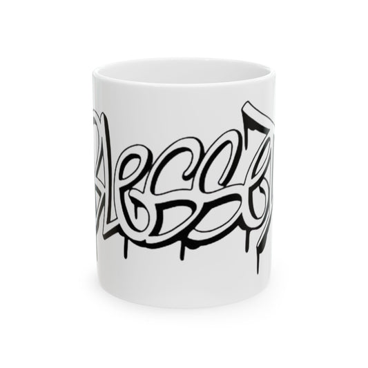 Blessed Graffiti Ceramic Mug - Perfect Gift for Coffee Lovers, Street Art Enthusiasts, Home Decor, Unique Gift Idea, Inspirational Mug