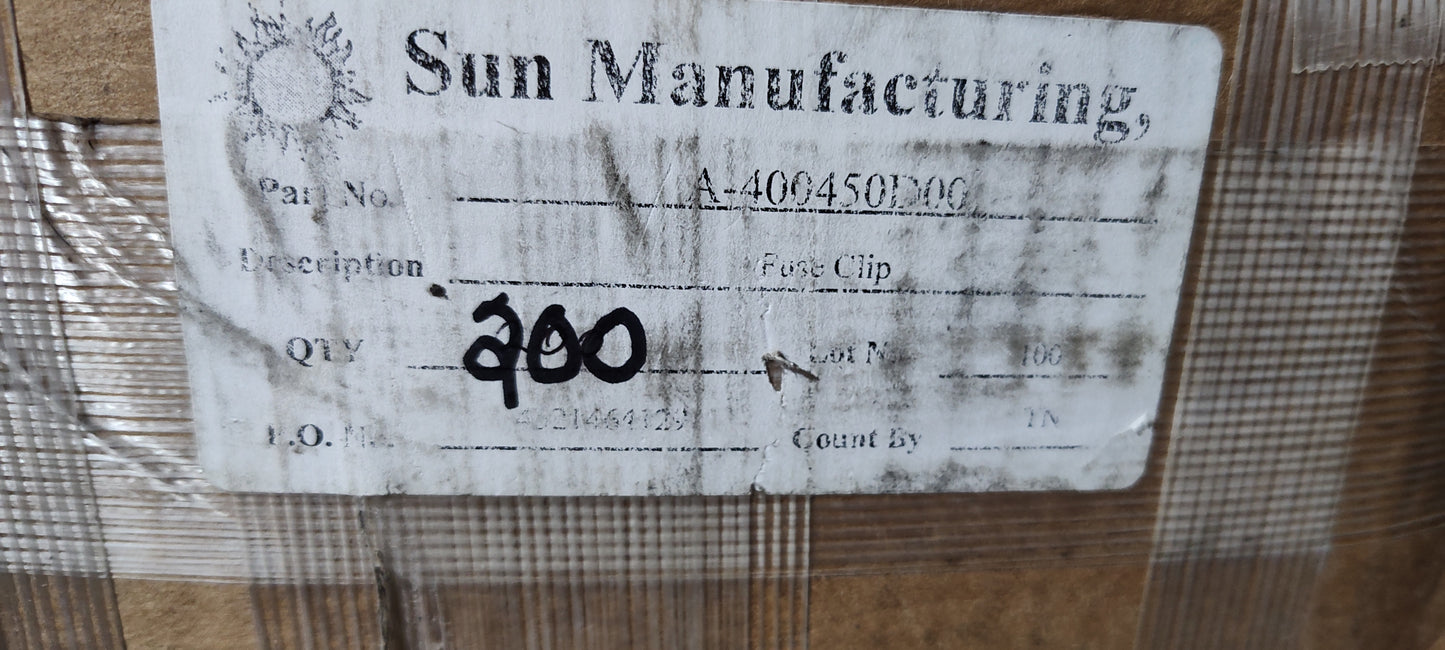 FUSE CLIPS-Sun Manufacturing (200 Pieces)OPEN FUSECLIP
