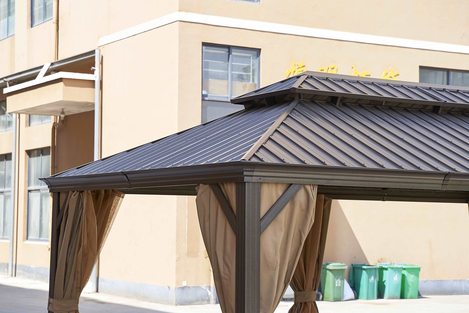 12*20FT  patic gazebo,alu gazebo with steel canopy,Outdoor Permanent Hardtop Gazebo Canopy for Patio, Garden, Backyard