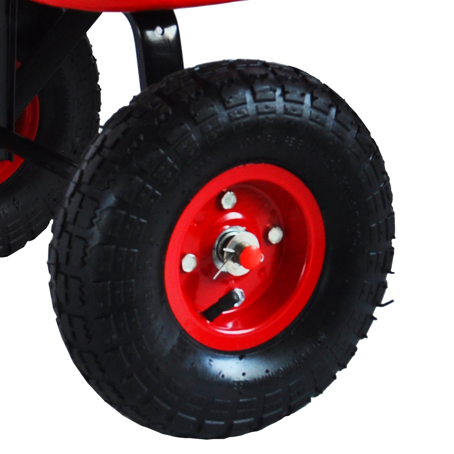 Outdoor Wagon All Terrain Pulling w/Wood Railing Air Tires Children Kid Garden（Red）
