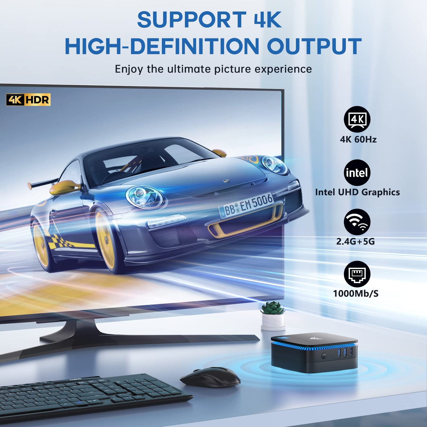 KAMRUI Mini PC Windows 11, AK1 PRO 12GB RAM 256GB SSD Mini Desktop Computer, Celeron N5105 CPU, 4 Core Micro PC Computer, Desktop PC 4K, Support 2.5’’ SSD, 2.4G/ 5.0G WiFi, Gigabit Ethernet, HTPC