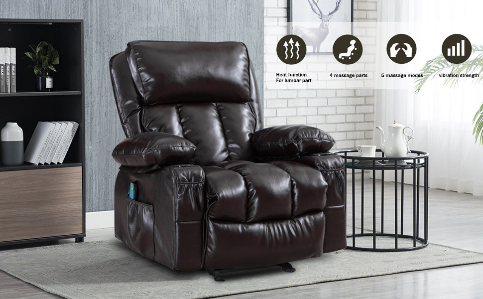 Vanbow. Recliner Chair  for Living Room with Rocking Function and Side Pocket