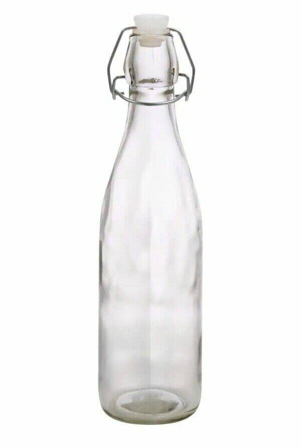 Clear Glass Bottles with Flip-Top Metal Clasps, 18 oz. (24 PACK)