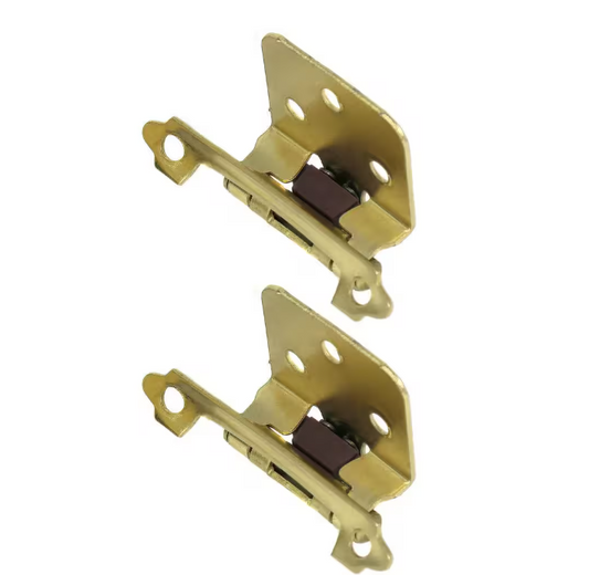 Face Frame Polished Brass Full Inset Self-Closing Hinge (16 -Pack)
