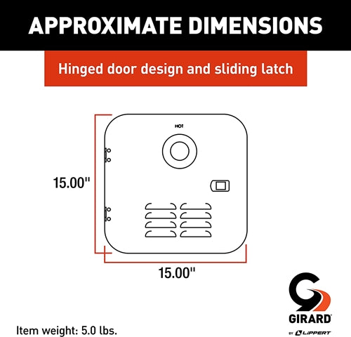 Girard Tankless Water Heater Polar White Door/Flange Assembly - Suburban 6 Gallon