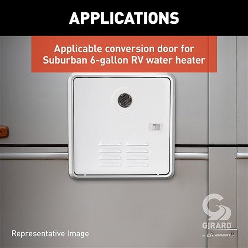 Girard Tankless Water Heater Polar White Door/Flange Assembly - Suburban 6 Gallon