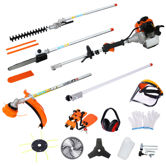 RetailXcess PowerPro 10-in-1 Gas Garden Dominator – 52CC 2-Cycle Multi-Tool Beast-10 in 1 Multi-Functional Trimming Tool, 52CC 2-Cycle Garden Tool System with Gas Pole Saw, Hedge Trimmer, Grass Trimmer, and Brush Cutter EPA Compliant