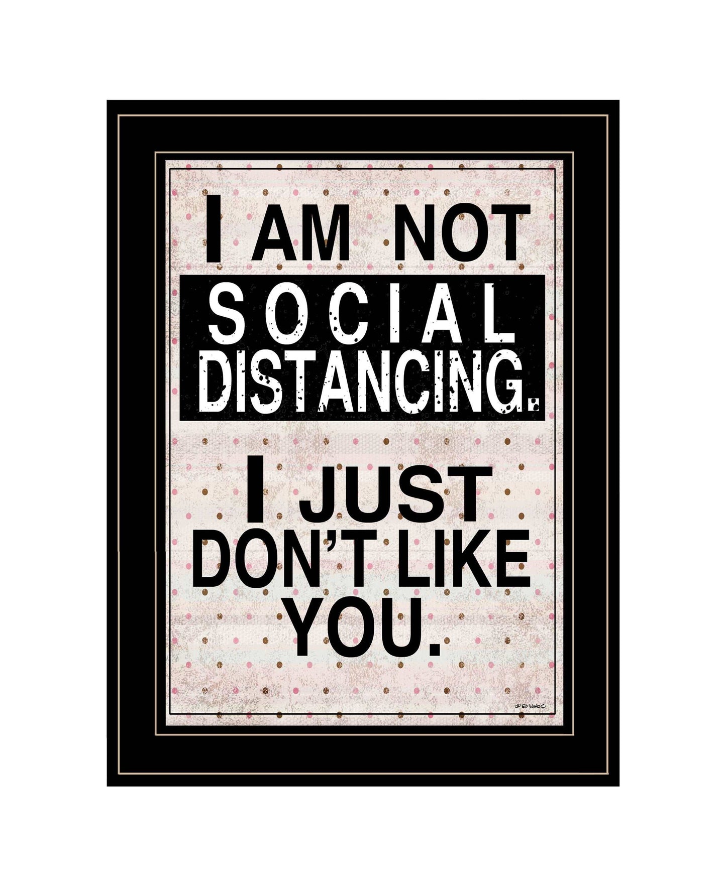"Social Distancing" by Ed Wargo, Ready to Hang Framed Print, Black Frame