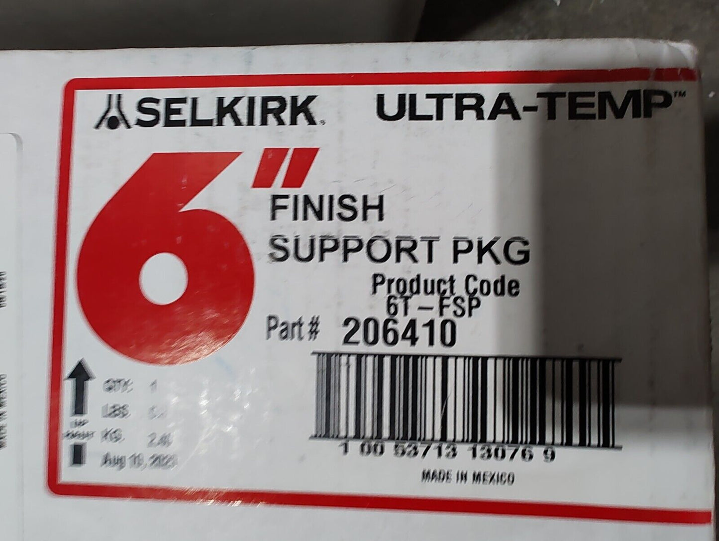 Selkirk 206410 6T-FSP Finish Ceilling Support Kit, 6"