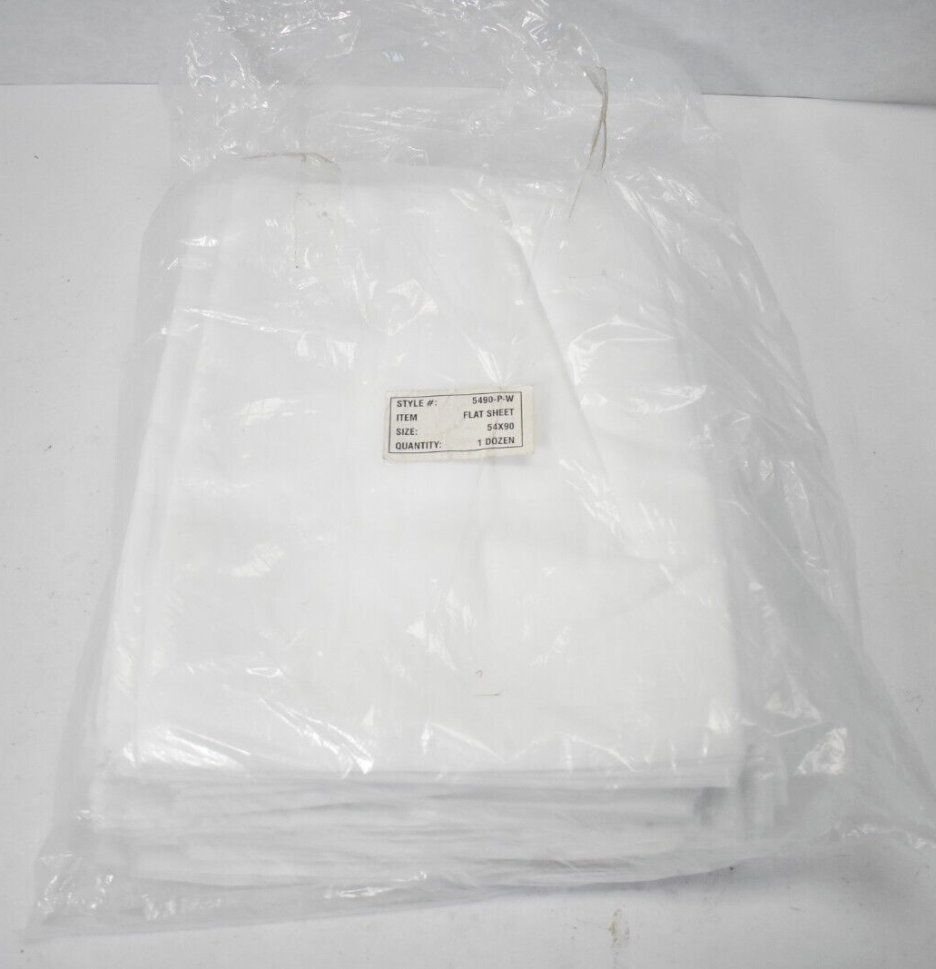 48 Pack Flat Sheet Set Hotel Quality 54" x 90" White 5490-P-W Comfort Bedding