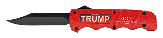 5.25" President Trump 2024 Out the Front OTF Automatic Folding Pocket Knife - Red