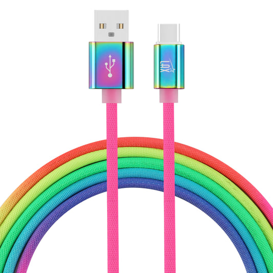 USB-C to USB-A Braided Cable for Smartphones 6 Feet